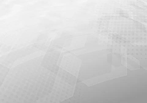 Abstract hexagonal geometric pattern design of gradient white template. Illustrazione stock