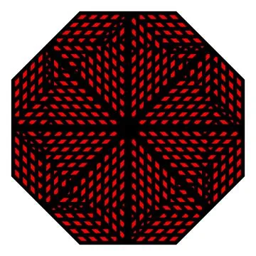 Abstract Hexagonal Geometric Pattern with Red and Black Design Stock Illustration