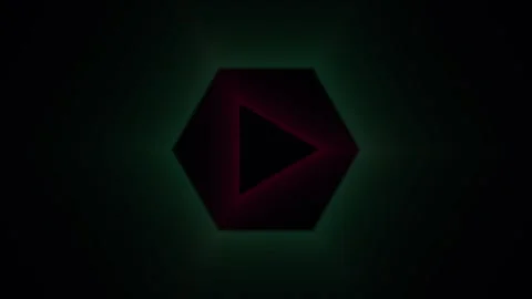 Abstract Hexagonal Geometric Shapes Glowing with Neon Light in Dark Backgroun Video stock 342428044