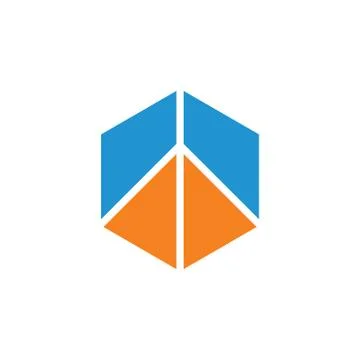 Abstract hexagonal geometric triangle logo vector Stock Illustration