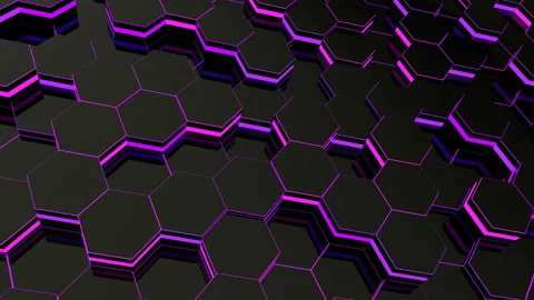 Abstract hexagonal glowing background. Seamless loop sequences. Stock Footage 99600697
