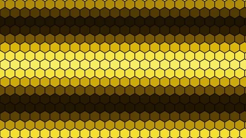 Abstract hexagonal gradient background pattern in warm yellow and brown tones Stock Footage 336836540