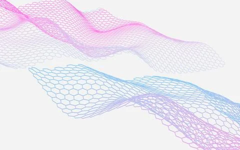 Abstract hexagonal grid background, 3d rendering. イラスト素材