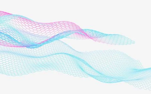 Abstract hexagonal grid background, 3d rendering. Illustrazione stock