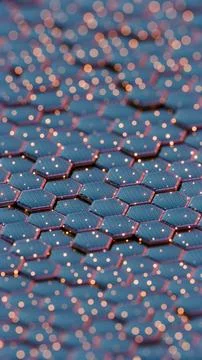 Abstract Hexagonal Grid with Colorful Light Reflections Stock-Illustration