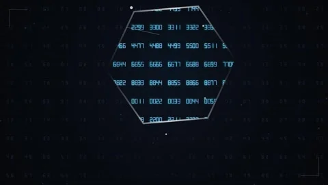 Abstract Hexagonal Grid with Digital Data and Futuristic Code Animation Stock Footage 347561254