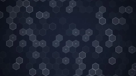 Abstract Hexagonal Grid Pattern Animation on Dark Blue Background Stock Footage 348415968