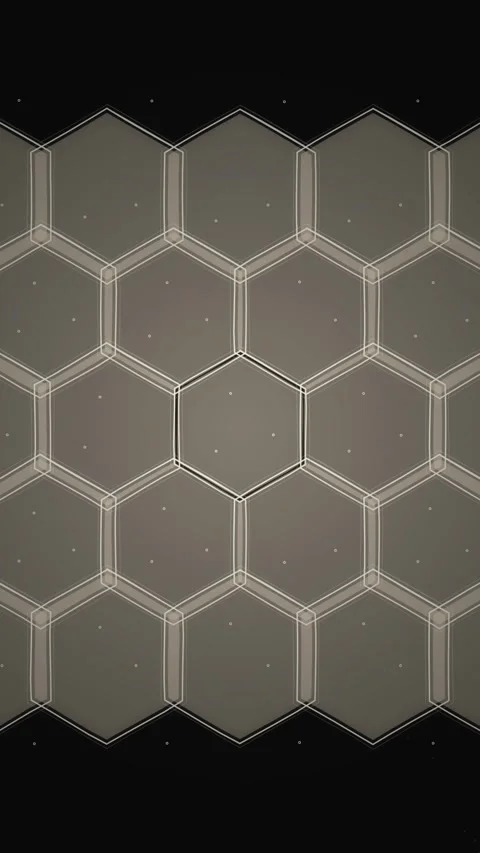 Abstract Hexagonal Grid Seamless Pattern Background, Dark Metallic Texture Stock Footage 347696946