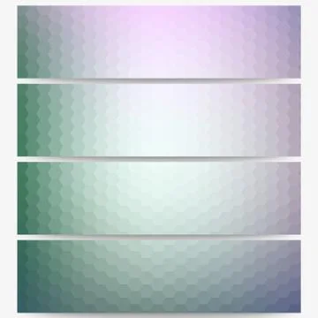 Abstract hexagonal headers set, blurred design vector Stock Illustration