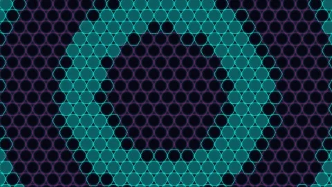 Abstract Hexagonal Hive Graphic Background with Neon Cyber Tones Stock Footage 340274184