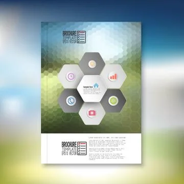 Abstract hexagonal infographic pattern. Brochure, flyer or report for business Stock Illustration
