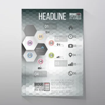 Abstract hexagonal infographic pattern. Brochure, flyer or report for business 스톡 일러스트