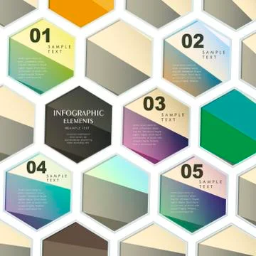 Abstract hexagonal infographics 스톡 일러스트