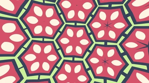Abstract hexagonal kaleidoscope pattern — flat mandala animation Stock Footage 333058429