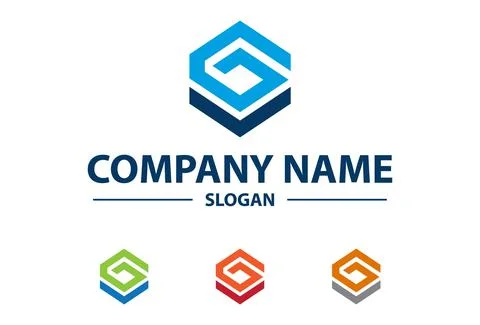 Abstract hexagonal  letter G logo design Stock Illustration