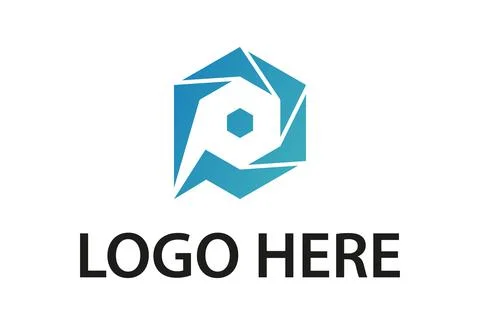 Abstract Hexagonal Letter P Lens Shutter Logo Design	 Stock Illustration