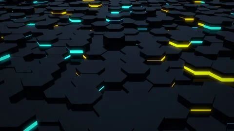 Abstract hexagonal looped background. 3D render animation. Abstract Hexagon Stock Footage 154367317