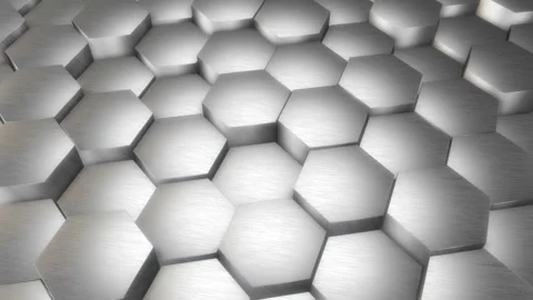 Abstract hexagonal metal background. Seamless loop Stock Footage 264138962