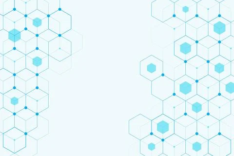 Abstract Hexagonal Molecular Structure - Science &amp; Technology Background Stock Illustration