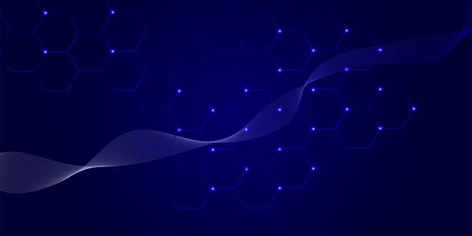 Abstract hexagonal molecular structures. Stock Illustration