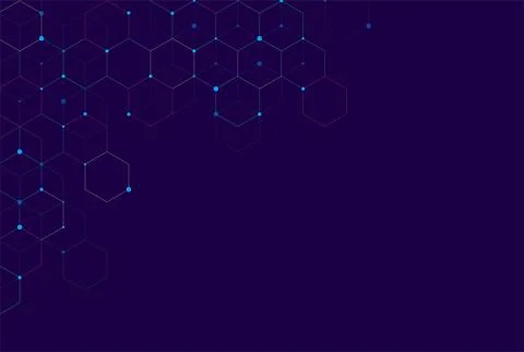 Abstract hexagonal molecular structures in technology background 스톡 일러스트