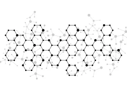 Abstract hexagonal molecules, molecular structure of DNA. Technology background Ilustración de archivo