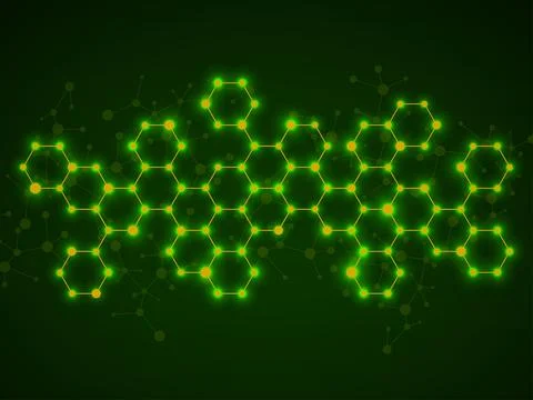Abstract hexagonal molecules, molecular structure of DNA. Technology background Ilustración de archivo