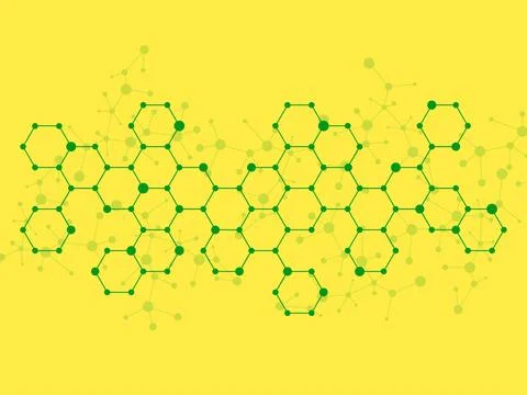 Abstract hexagonal molecules, molecular structure of DNA. Technology background Ilustración de archivo