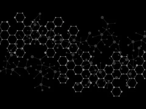 Abstract hexagonal molecules, molecular structure of DNA. Technology background Ilustración de archivo