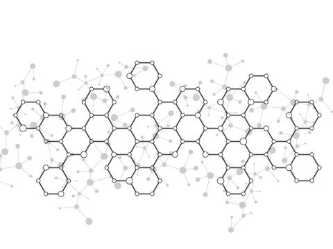 Abstract hexagonal molecules, molecular structure of DNA. Technology background 스톡 일러스트
