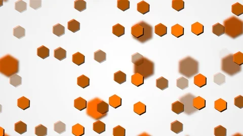 Abstract hexagonal motion background loop orange Stock Footage 92706191