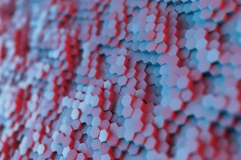 Abstract hexagonal motion background. Modern 3d illustration Stockillustratie