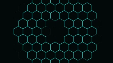 Abstract Hexagonal Network Animation Stock Footage 344512296