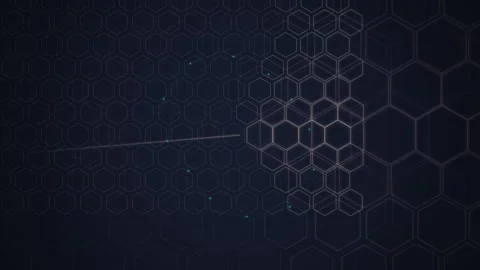 Abstract Hexagonal Network Grid Animation - Futuristic Technology Background Stock Footage 348070768