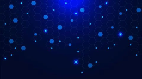 Abstract hexagonal with particles for big data visualization Stock Illustration