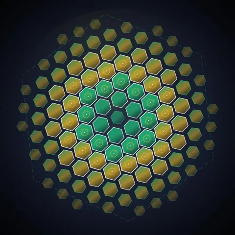 Abstract Hexagonal Pattern Animation: Geometric Network Flow and Data Visua.. Stock Footage 348230834