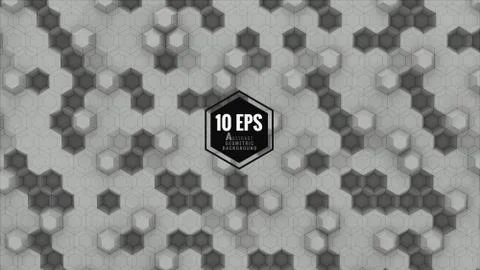 Abstract hexagonal pattern background with gray color Illustrazione stock