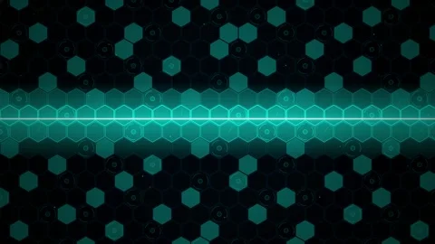 Abstract Hexagonal Pattern Background - Seamless Tech Geometric Digital Wal.. Stock Footage 346002895