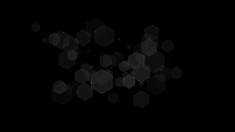 Abstract Hexagonal Pattern with Black Geometric Shapes and Dark Background Stock Footage 341375568