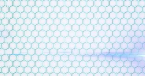 Abstract hexagonal pattern creating futuristic digital background with blue Stock Photos