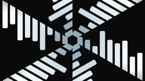 Abstract Hexagonal Pattern with Geometric Shapes on Black Background Stock Footage 331483372