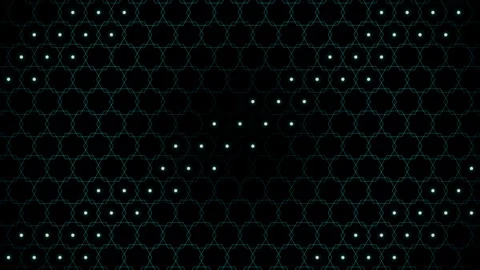 Abstract hexagonal pattern with glowing dots in a dark technological backgrou Stock Footage 346989708