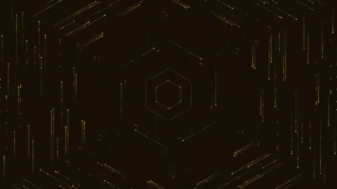 Abstract Hexagonal Pattern with Golden Streaks on Dark Background Stock Footage 329358526