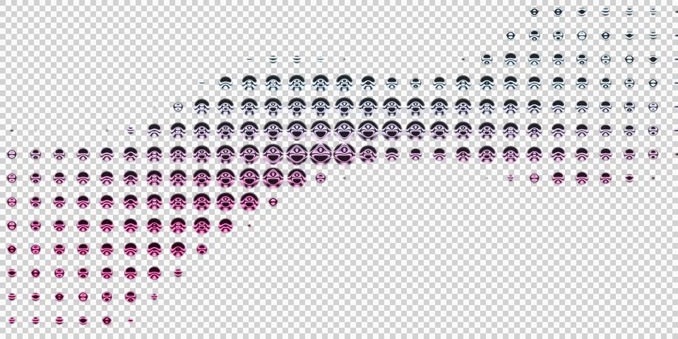 Abstract of hexagonal pattern with gradient colors and floral motifs transparent 스톡 일러스트