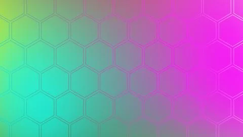 Abstract hexagonal pattern gradient with vibrant green to pink color transiti 스톡 일러스트