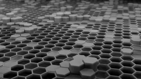 Abstract Hexagonal Pattern in Monochrome An Exploration of Shapes and Aesthetic Stock Footage 281550113