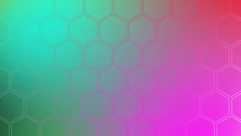 Abstract hexagonal pattern with a smooth gradient transition from teal to m.. Stockillustratie