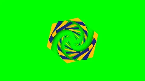 Abstract hexagonal pattern with swirling green vortex on a bright background Stock Footage 341823644