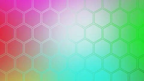 Abstract hexagonal pattern with a vibrant gradient of pink purple blue and .. Illustrazione stock