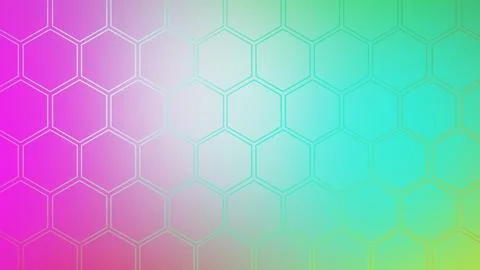 Abstract hexagonal pattern with a vibrant gradient of pink to green 스톡 일러스트